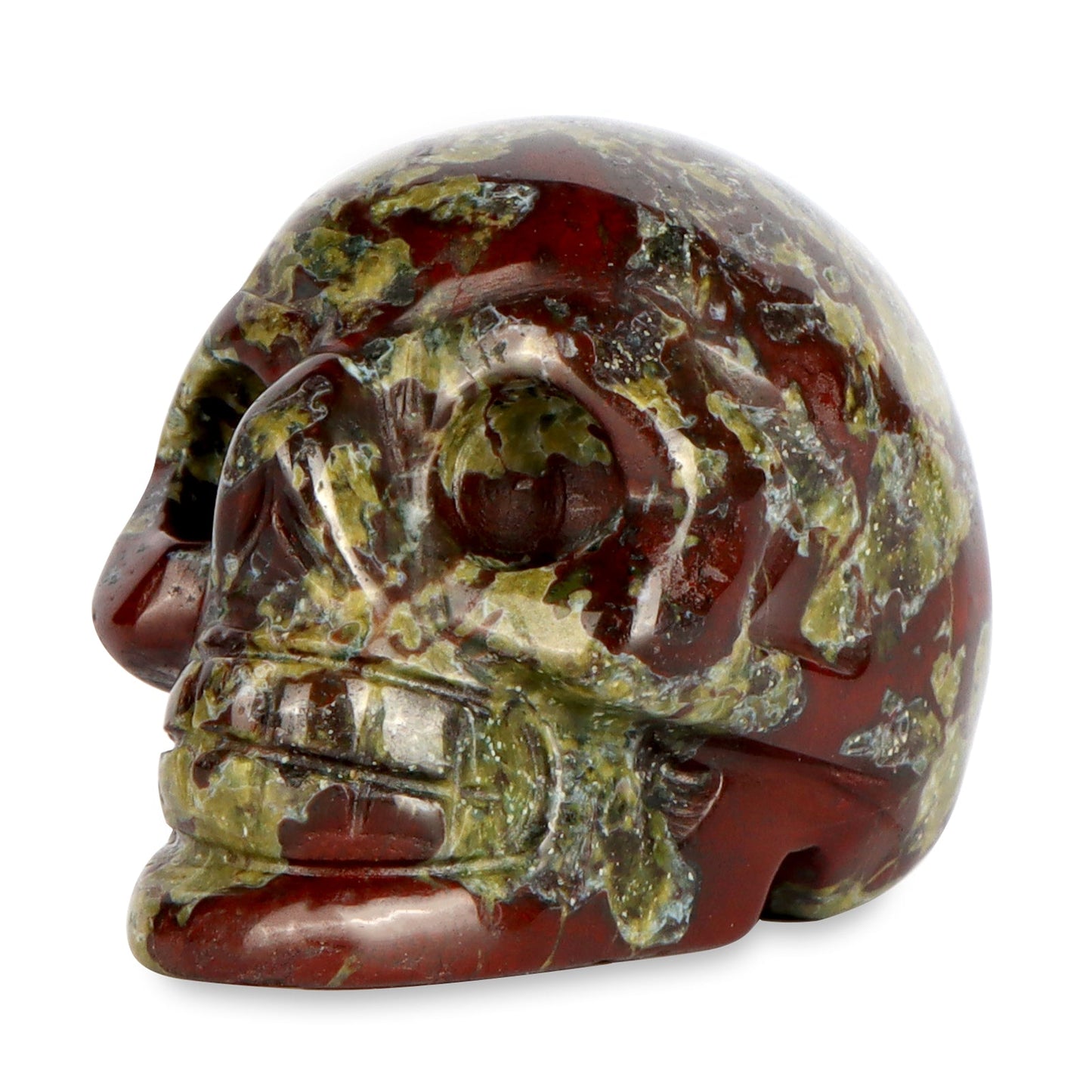 2.0" Dragon Bloodstone Stone Skull Statue Aoxily CHN, Inc. All Rights Reserved.