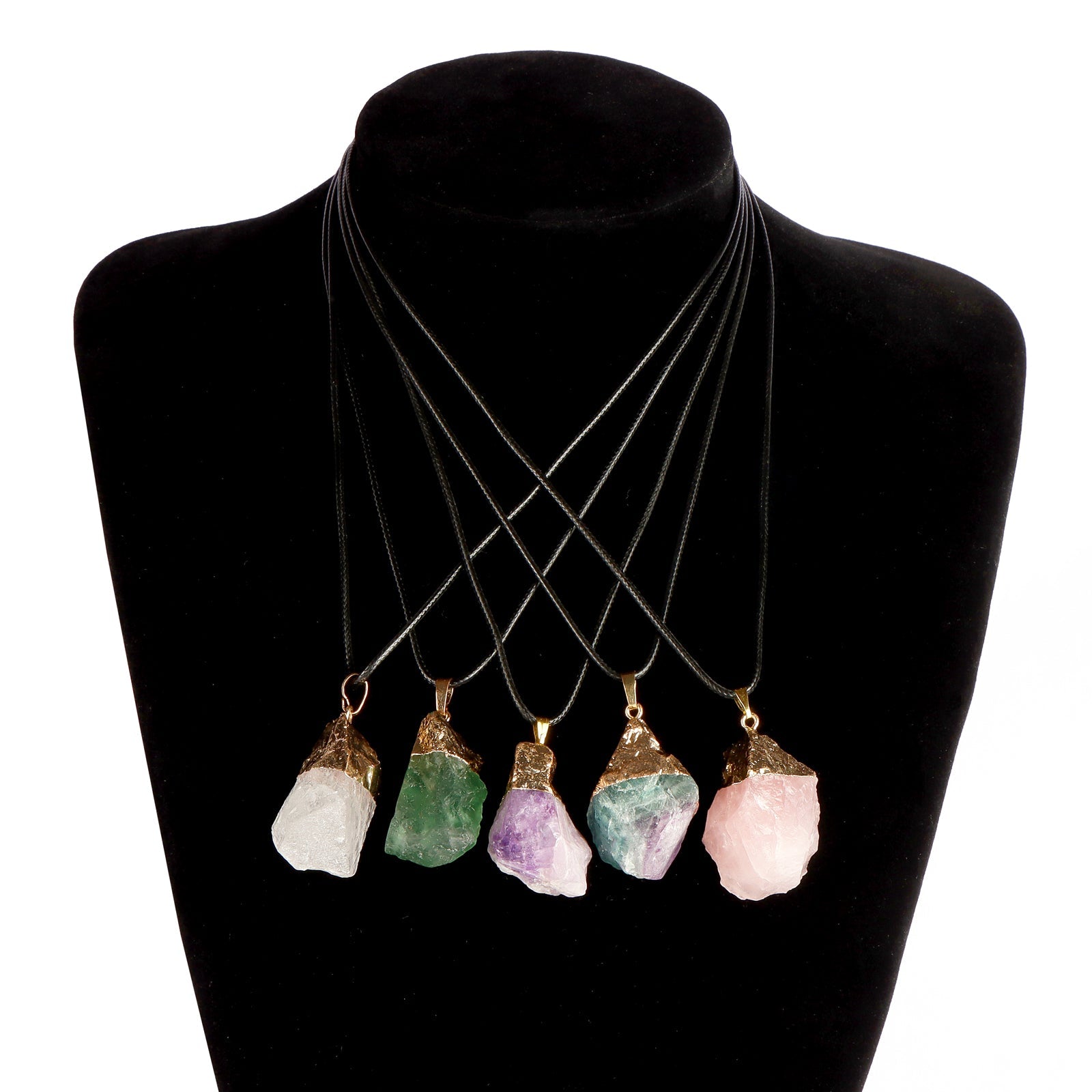 Rose Quartz Crystals Colored Crafts Gemstones Necklace Aoxily CHN, Inc. All Rights Reserved.
