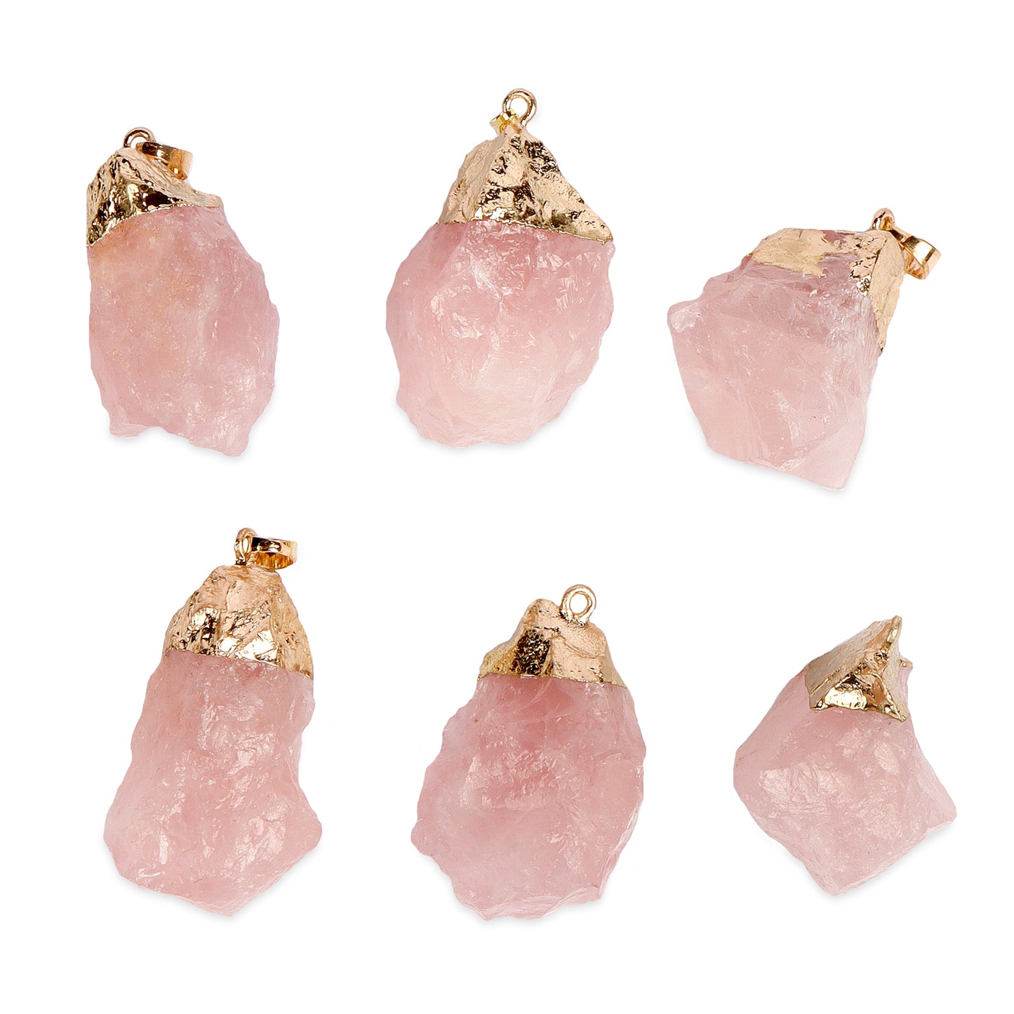 Rose Quartz Crystals Colored Crafts Gemstones Necklace